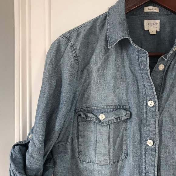 J. Crew perfect fit chambray button down - Picture 2 of 3